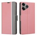 For Tecno Pova 6 Pro 5G Twill Texture Side Button Leather Phone Case(Pink)