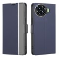 For Tecno Spark 20 Pro+ 4G Twill Texture Side Button Leather Phone Case(Blue)