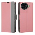 For Tecno Spark 20 Pro+ 4G Twill Texture Side Button Leather Phone Case(Pink)