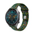 20mm Universal Reverse Buckle Colorful Oval Dot Pattern Silicone Watch Band(Dark Green)