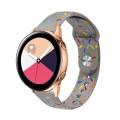 20mm Universal Reverse Buckle Colorful Oval Dot Pattern Silicone Watch Band(Grey)