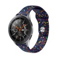 22mm Universal Reverse Buckle Colorful Oval Dot Pattern Silicone Watch Band(Dark Blue)