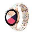 22mm Universal Reverse Buckle Colorful Oval Dot Pattern Silicone Watch Band(Creamy White)