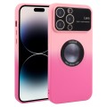 For iPhone 15 Pro Gradient Silicone Shockproof Magsafe Phone Case with Lens Film(Pink Rose)