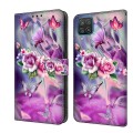 For Samsung Galaxy A12 4G / 5G Crystal 3D Shockproof Protective Leather Phone Case(Butterfly)