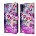 For Samsung Galaxy A14 4G / 5G Crystal 3D Shockproof Protective Leather Phone Case(Butterfly)