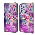 For Samsung Galaxy A52 / A52s 5G Crystal 3D Shockproof Protective Leather Phone Case(Butterfly)
