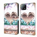 For Samsung Galaxy A53 Crystal 3D Shockproof Protective Leather Phone Case(Pink Diamond Heart)