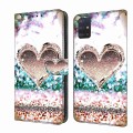 For Samsung Galaxy A71 4G Crystal 3D Shockproof Protective Leather Phone Case(Pink Diamond Heart)
