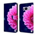 For Samsung Galaxy S8+ Crystal 3D Shockproof Protective Leather Phone Case(Pink Petals)