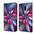 For Samsung Galaxy S9+ Crystal 3D Shockproof Protective Leather Phone Case(Colorful Flower)