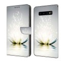 For Samsung Galaxy S10+ Crystal 3D Shockproof Protective Leather Phone Case(Light Lotus)