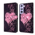 For Samsung Galaxy S21+ Crystal 3D Shockproof Protective Leather Phone Case(Lace Love)