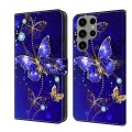 For Samsung Galaxy S23 Ultra Crystal 3D Shockproof Protective Leather Phone Case(Diamond Butterfly)