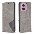 For Motorola Moto G24 Rhombus Texture Magnetic Leather Phone Case(Grey)