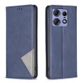 For Motorola Edge 50 Pro 5G Rhombus Texture Magnetic Leather Phone Case(Blue)