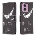 For Motorola Moto G34 5G Colored Drawing Pattern Leather Phone Case(Smirk)