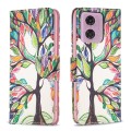 For Motorola Moto G34 5G Colored Drawing Pattern Leather Phone Case(Sun Flower)