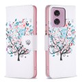 For Motorola Moto G34 5G Colored Drawing Pattern Leather Phone Case(Tree)