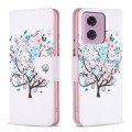 For Motorola Moto G24 Colored Drawing Pattern Leather Phone Case(Tree)