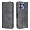 For Motorola Edge 50 Pro 5G Lambskin Texture Pure Color Flip Leather Phone Case(Black)