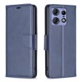 For Motorola Edge 50 Pro 5G Lambskin Texture Pure Color Flip Leather Phone Case(Blue)