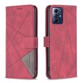 For Motorola Moto G Play 2024 Magnetic Buckle Rhombus Texture Leather Phone Case(Red)