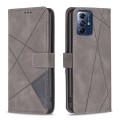 For Motorola Moto G Play 2024 Magnetic Buckle Rhombus Texture Leather Phone Case(Grey)