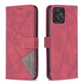For Motorola Moto G Power 5G 2024 Magnetic Buckle Rhombus Texture Leather Phone Case(Red)