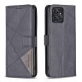 For Motorola Moto G Power 5G 2024 Magnetic Buckle Rhombus Texture Leather Phone Case(Black)