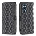 For Realme C65 4G Diamond Lattice Wallet Flip Leather Phone Case(Black)