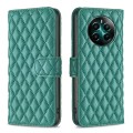 For Realme 12+ 5G Diamond Lattice Wallet Flip Leather Phone Case(Green)