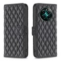 For Realme 12+ 5G Diamond Lattice Wallet Flip Leather Phone Case(Black)