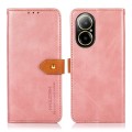For Realme C67 4G KHAZNEH Dual-color Cowhide Texture Flip Leather Phone Case(Rose Gold)