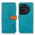 For OnePlus 12R / Ace 3 KHAZNEH Dual-color Cowhide Texture Flip Leather Phone Case(Blue)