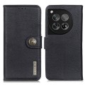 For OnePlus 12 KHAZNEH Cowhide Texture Flip Leather Phone Case(Black)