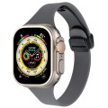 For Apple Watch Ultra 49mm Magnetic Buckle Slim Silicone Watch Band(Starry Grey)