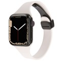 For Apple Watch Series 8 41mm Magnetic Buckle Slim Silicone Watch Band(Starlight)