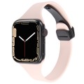 For Apple Watch SE 2022 44mm Magnetic Buckle Slim Silicone Watch Band(Pink)
