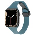 For Apple Watch Series 7 45mm Magnetic Buckle Slim Silicone Watch Band(Light Green)