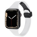 For Apple Watch Series 6 44mm Magnetic Buckle Slim Silicone Watch Band(White)