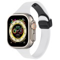 For Apple Watch Ultra 2 49mm Magnetic Buckle Slim Silicone Watch Band(White)