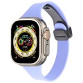 For Apple Watch Ultra 2 49mm Magnetic Buckle Slim Silicone Watch Band(Light Purple)