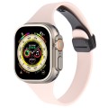 For Apple Watch Ultra 2 49mm Magnetic Buckle Slim Silicone Watch Band(Pink)