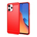 For Xiaomi Redmi 12 Brushed Texture Carbon Fiber TPU Phone Case(Red)