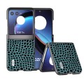 For Motorola Razr 40 Ultra ABEEL Genuine Leather Crocodile Pattern Black Edge Phone Case(Blue)