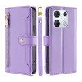 For Infinix GT 10 Pro 5G Lite Sheep Texture Cross-body Zipper Wallet Leather Phone Case(Purple)