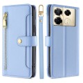 For Infinix Note 40 Pro 4G Sheep Texture Cross-body Zipper Wallet Leather Phone Case(Blue)