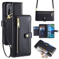 For Realme 7 / Narzo 20 Pro Sheep Texture Cross-body Zipper Wallet Leather Phone Case(Black)