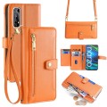 For Realme 7 / Narzo 20 Pro Sheep Texture Cross-body Zipper Wallet Leather Phone Case(Orange)